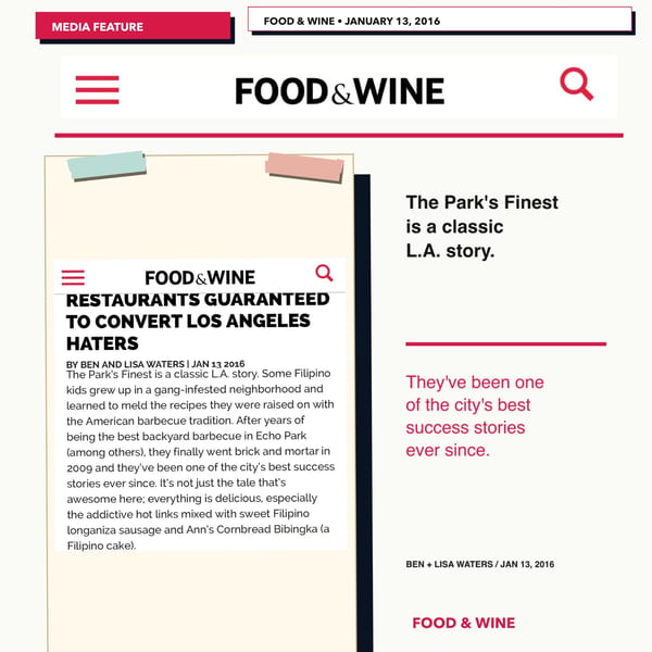 A Food & Wine magazine article about "Restaurants Guaranteed to Convert Los Angeles Haters."