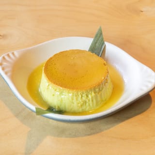 buko pandan (coconut) flan